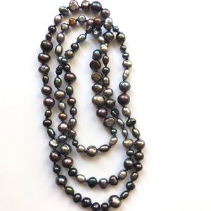 New 28” Peacock Color Freshwater Pearl Necklace